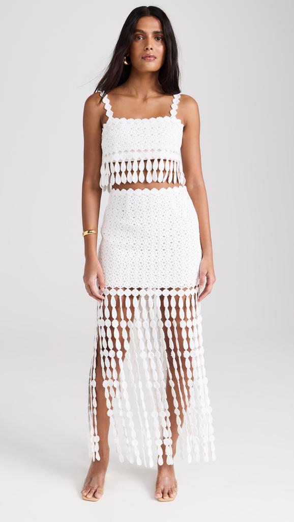 SAYLOR Elie Fringe Midi Skirt Set
