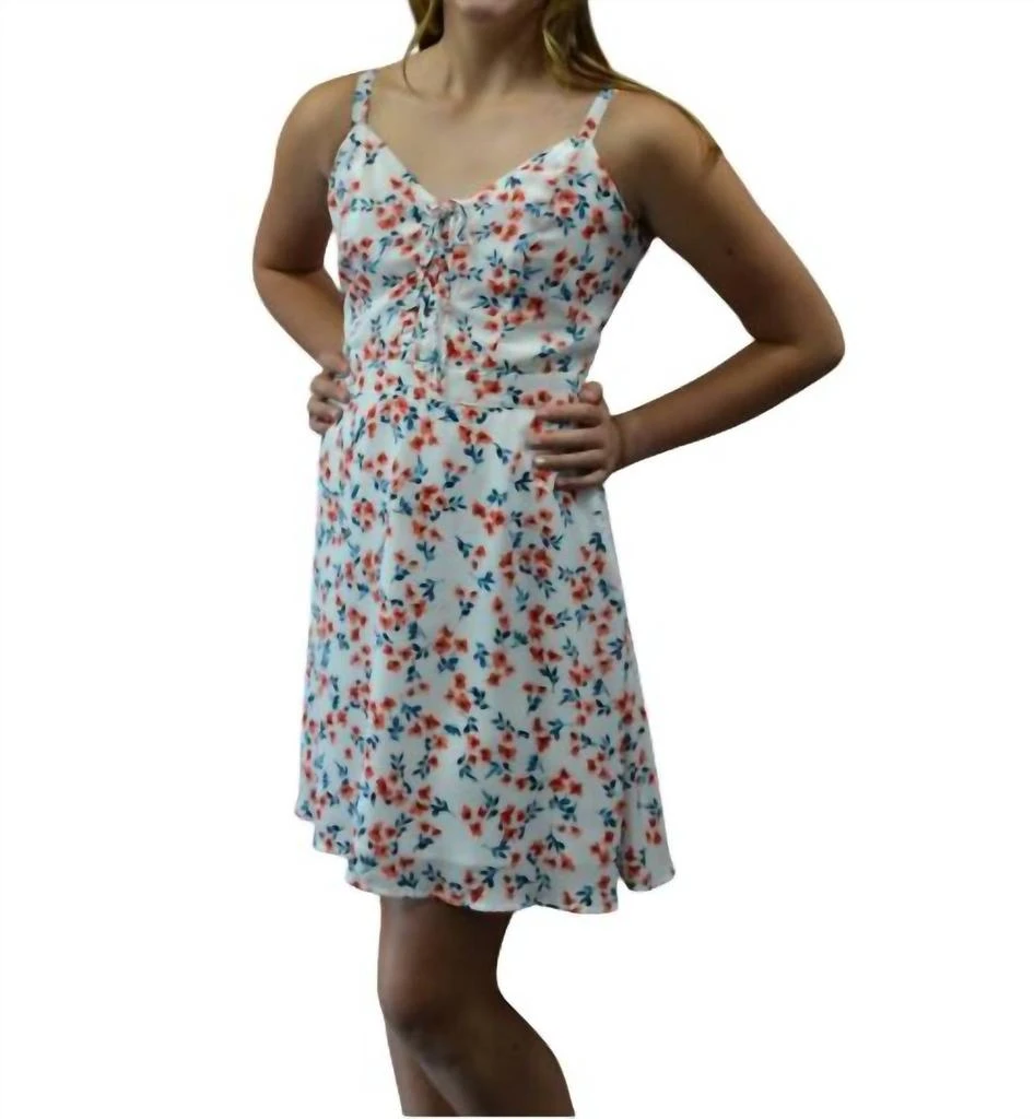 cupcakes and cashmere Cupcakes And Cashmere - Floral Print Tie Front Mini Dress 1