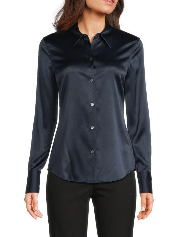 Theory ​Silk-Blend Button-Front Shirt new arrivals