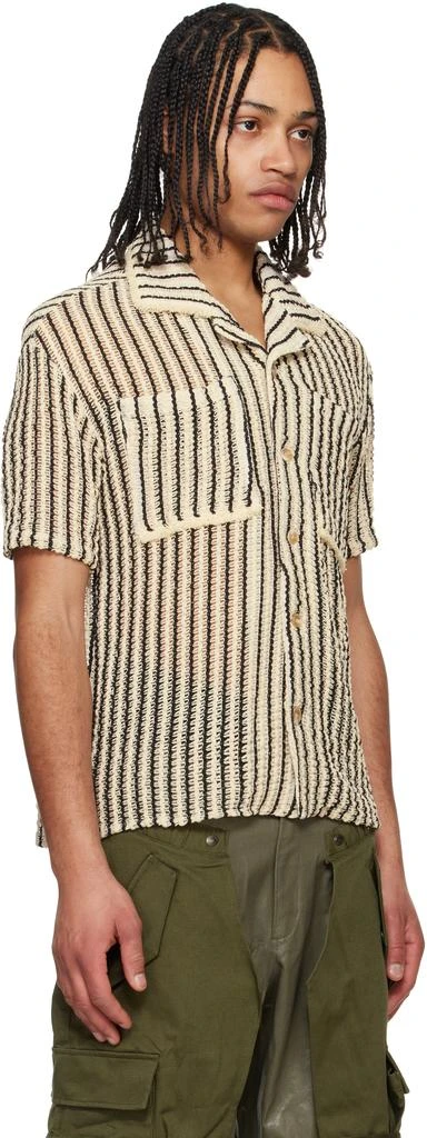 ANDERSSON BELL Off-White & Black Sheer Stripe Knit Shirt 2