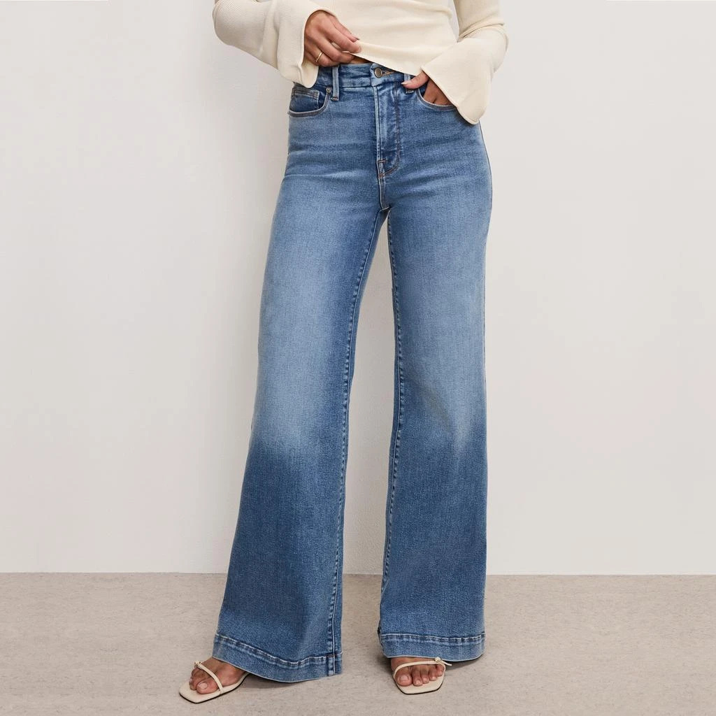 Good American Good Waist Palazzo Light Compression Jeans 1