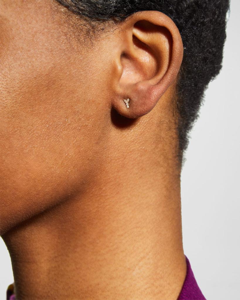 Tai White Sapphire Initial Stud Earring, Single