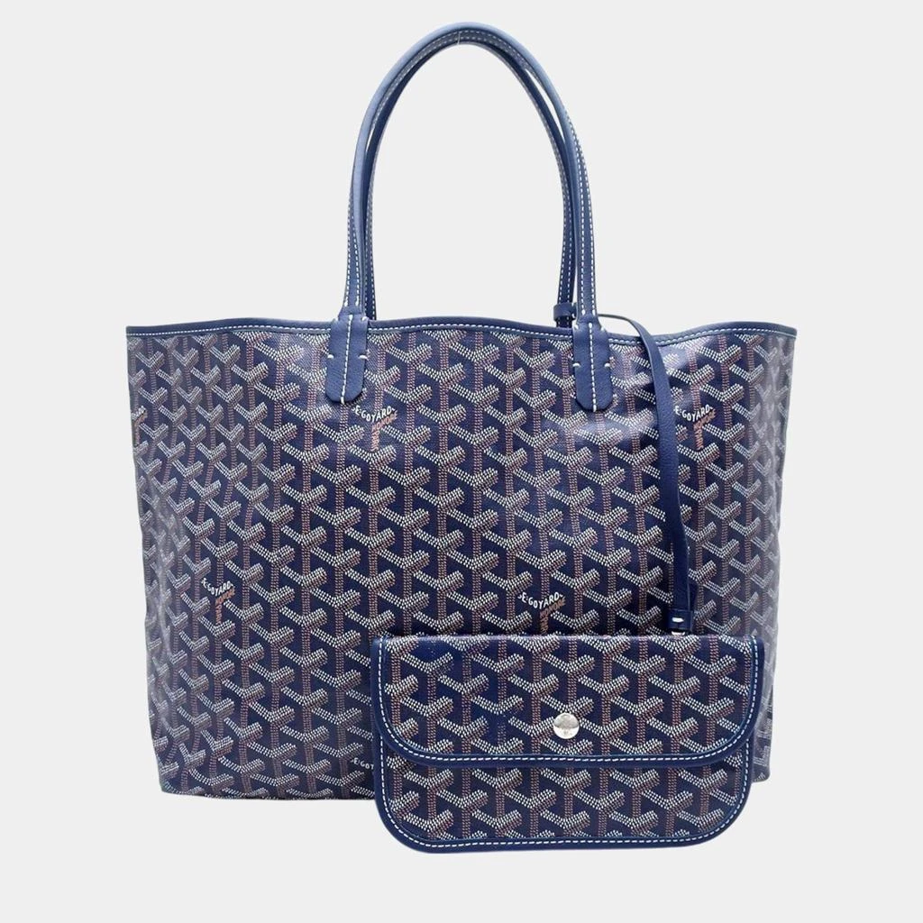 Goyard Goyard Navy Blue Leather Saint Louis Pm Tote Bag 1