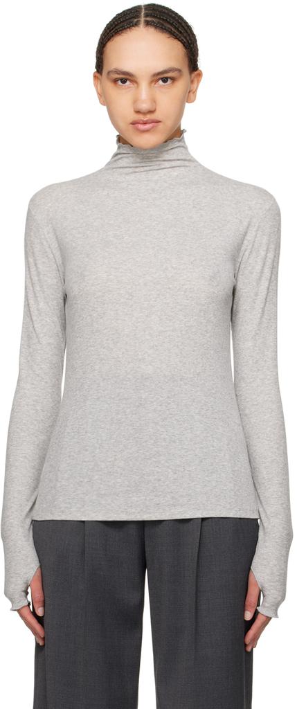 Filippa K Gray Mock Neck Sweater