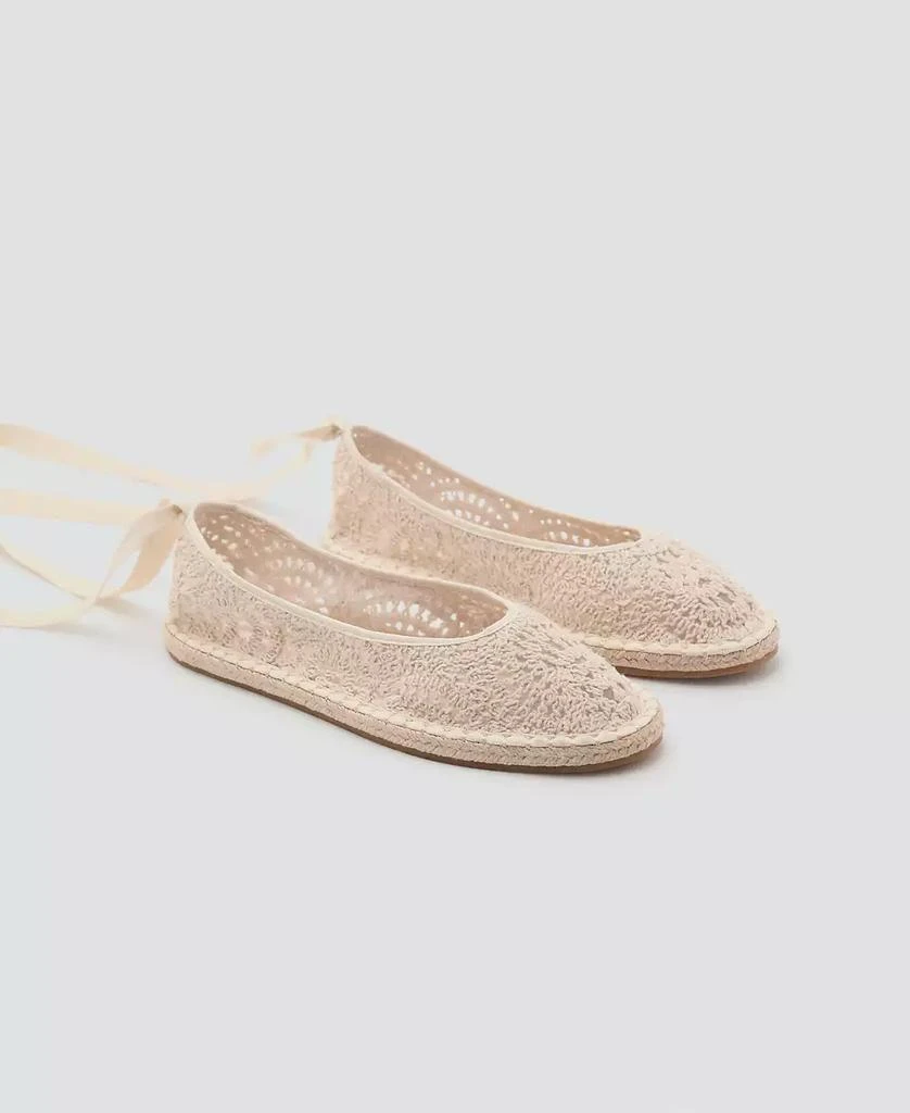 Mango Women's Crochet Ballet Flats 2