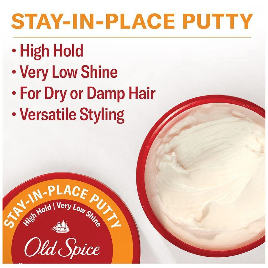 Old Spice Stay-In-Place Hair Styling Putty for Men, High Hold with Very Low Shine Coconut & tropical wood notes 3