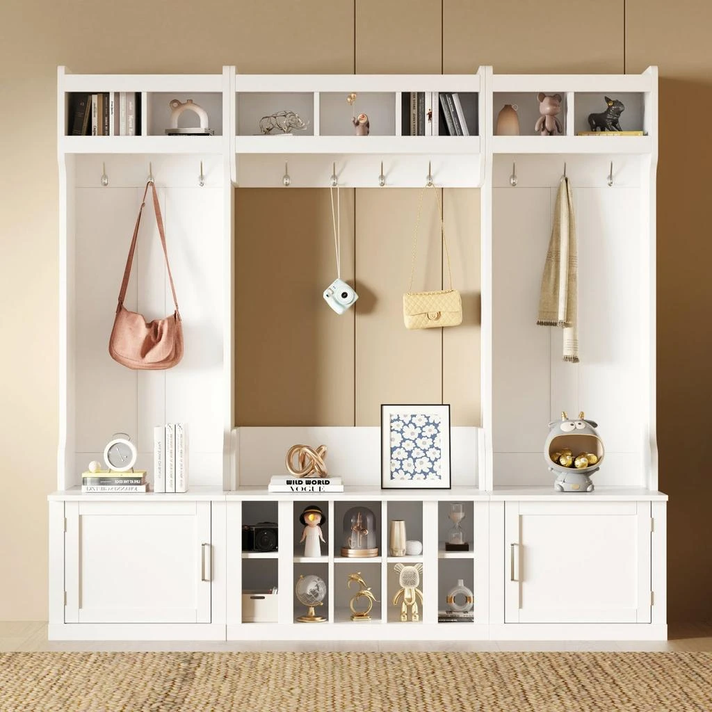 Streamdale Furniture Streamdale On-Trend Hall Tree with Bench, Coat Rack 
Shoe Storage 2