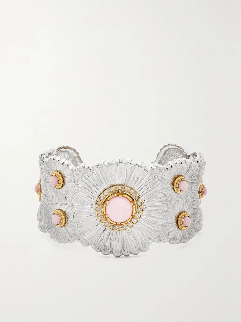 Buccellati Daisy Blossoms 纯银、镀金、蛋白石、钻石手镯 1