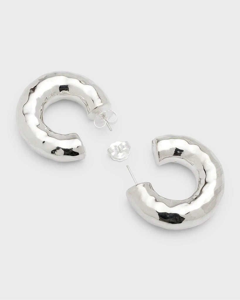 Ippolita Hammered Medium Hoop Earrings in Sterling Silver 4