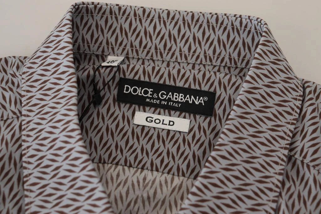 Dolce 
Gabbana Dolce 
Gabbana Gray Brown GOLD Slim Fit Dress Formal Shirt 6