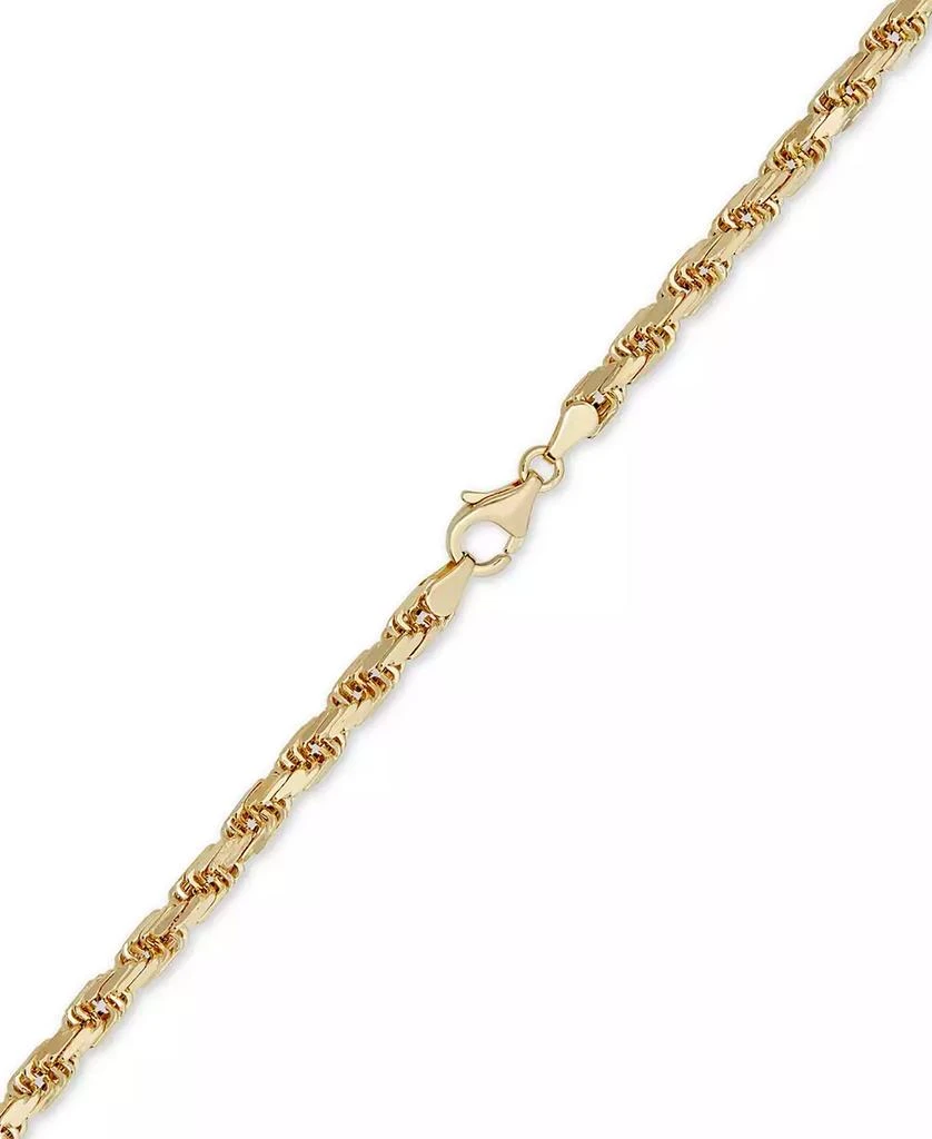 Italian Gold Diamond Cut Rope Chain Bracelet (4mm) in 14k Gold, Made in Italy 3