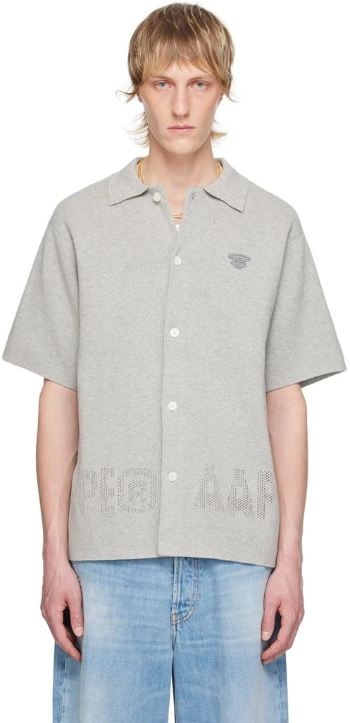 AAPE by A Bathing Ape Gray Button Shirt 1