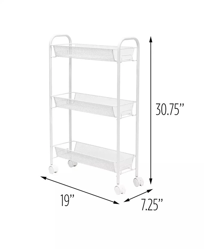 Honey Can Do 3-Tier Mesh Narrow Rolling Storage Cart 4