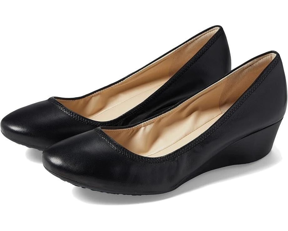 Cole Haan Sloane W28026 Pump Women's US 9.5 Black Leather Wedge Heel KHD2091 1