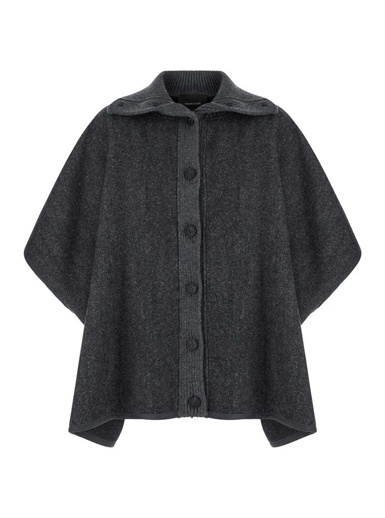 Fabiana Filippi Fabiana Filippi Embellished Button-Up Knitted Cape 1