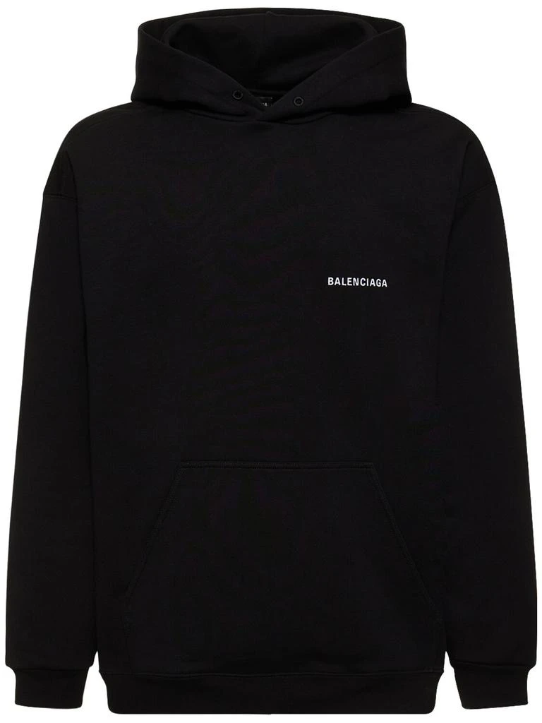 Balenciaga Logo Embroidery Cotton Hoodie