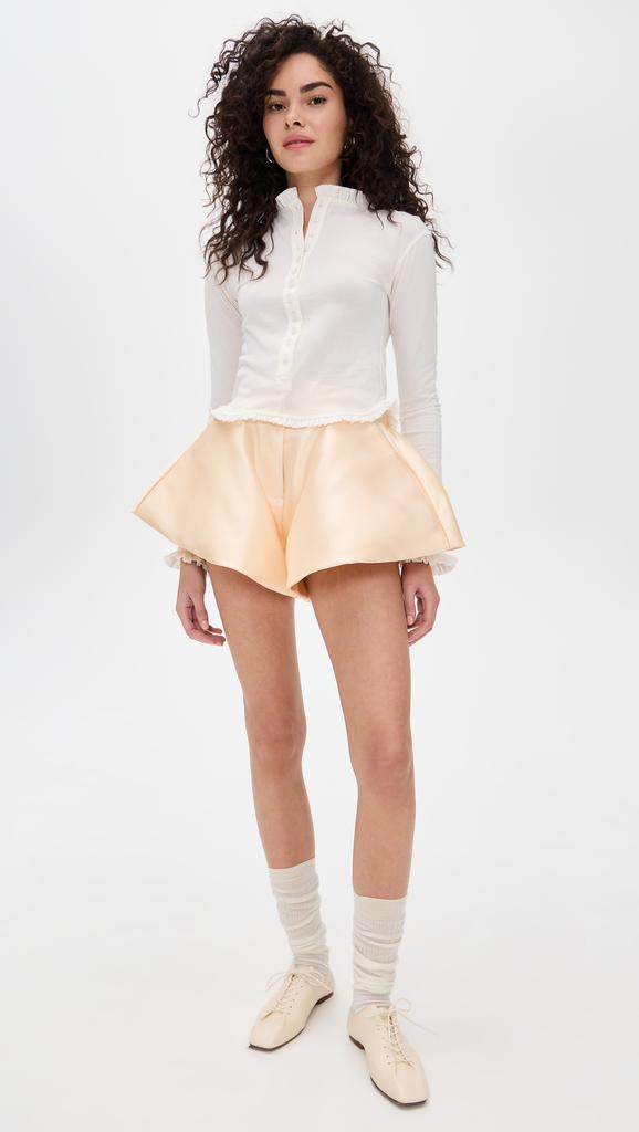 Marques Almeida Heavy Satin Volume Draped Shorts