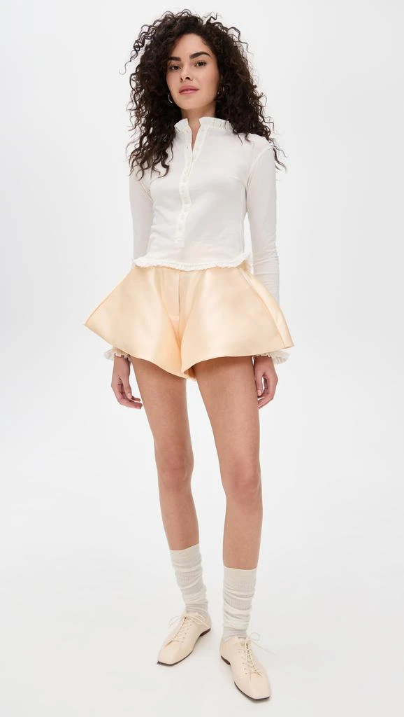 Marques Almeida Heavy Satin Volume Draped Shorts 1