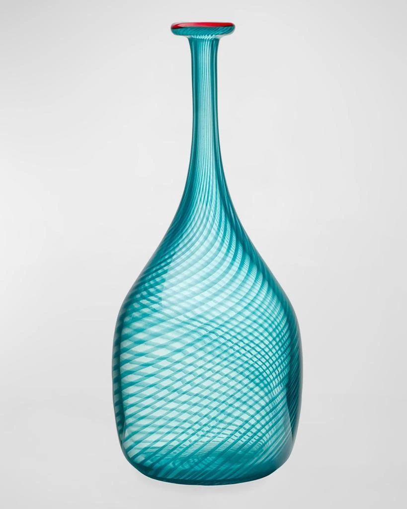 Kosta Boda Red Rim Green Bottle 1