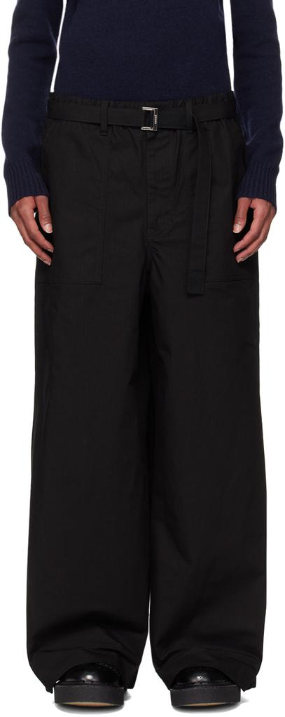 Sacai Black Ripstop Trousers - Pants - Free Shipping