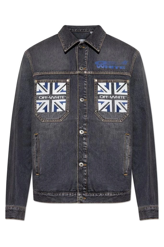Off-White Off-White Logo Printed Button-Up Denim Jacket