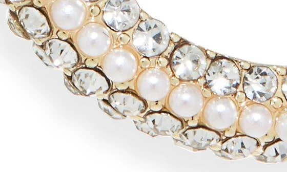 Cara Crystal 
Faux Pearl Hoop Earrings 3