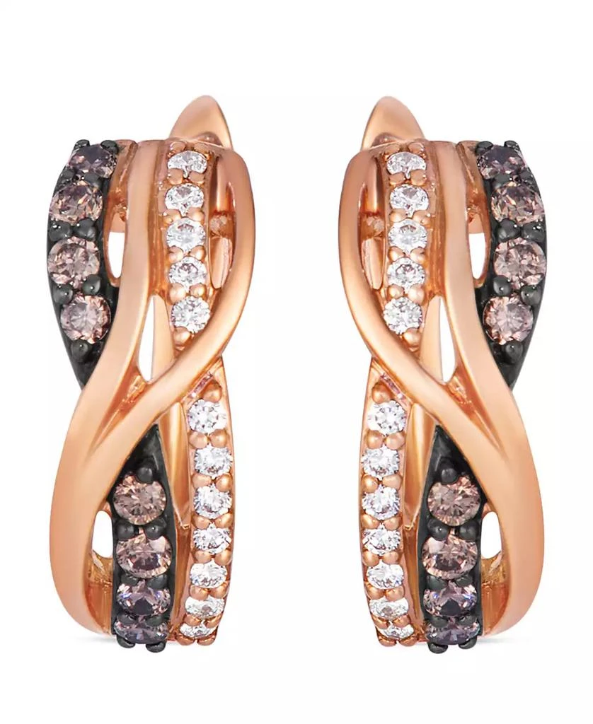 Le Vian Chocolate Diamond (0.24 ct. t.w.) 
Vanilla Diamond (0.13 ct. t.w.) Earrings in 14k Strawberry Gold