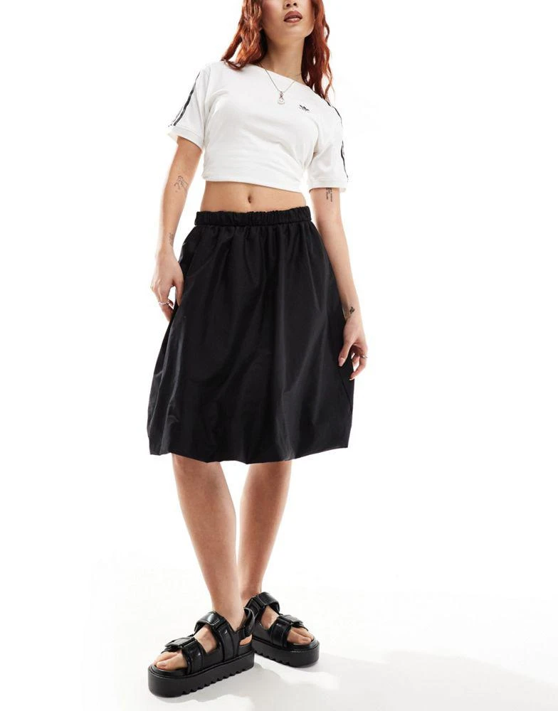 COLLUSION COLLUSION poplin midi puffball skirt in black 1
