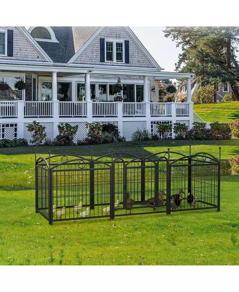 Streamdale Furniture Dog Playpen 24" 8 Panel Metal Pet Fence 4
