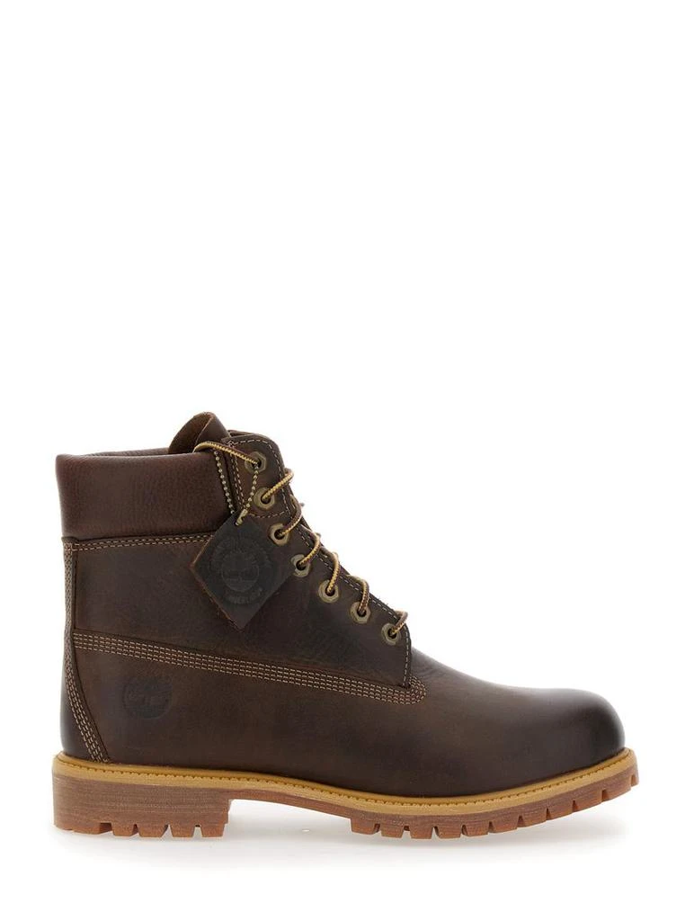 Timberland Brown Water-Proof Boots With Logo In Leather Man 1
