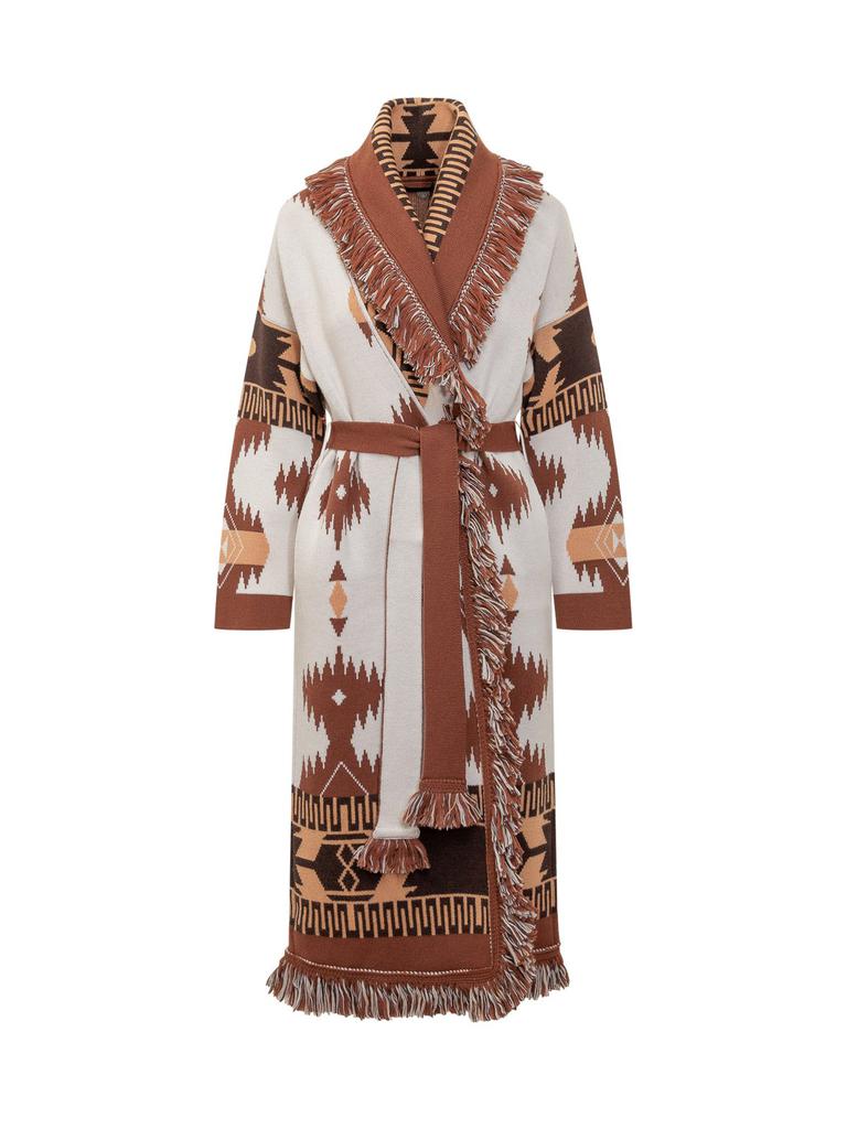 【ALANUI】fringed wool and cotton-blend jacquard コート ALANUI The Explosion of Nature fringed wool and cotton-blend