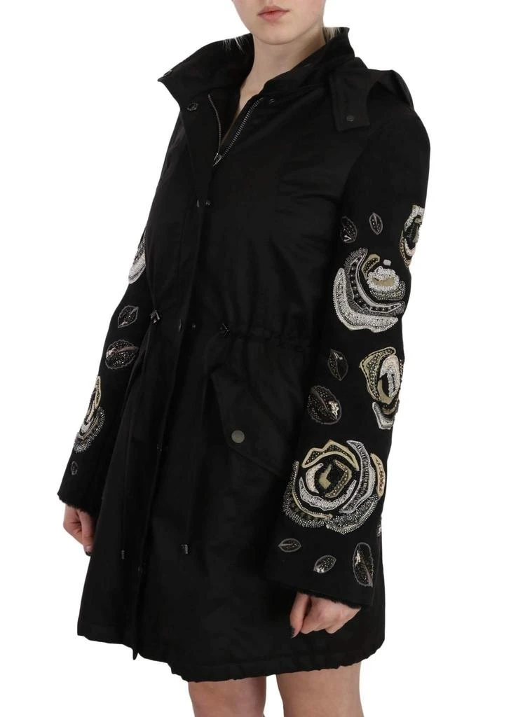 John Richmond John Richmond Floral Sequined Beaded Hooded Jacket Coat 6