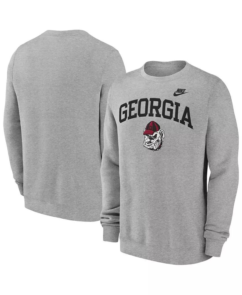 Fanatics Nike Men's Heather Gray Georgia Bulldogs Legacy Classic Tackle Twill Embroidered Arch Over Logo Pullover Sweatshirt