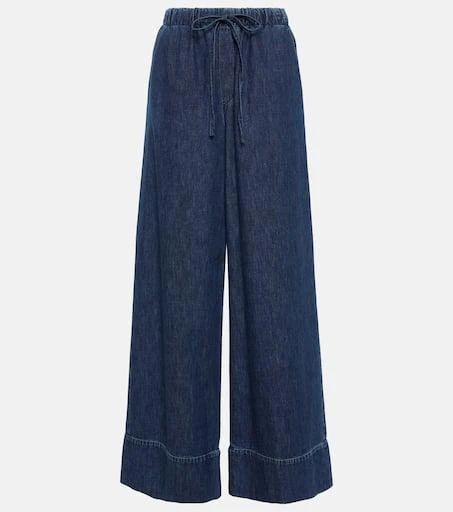 Valentino High-rise chambray wide-leg jeans 1
