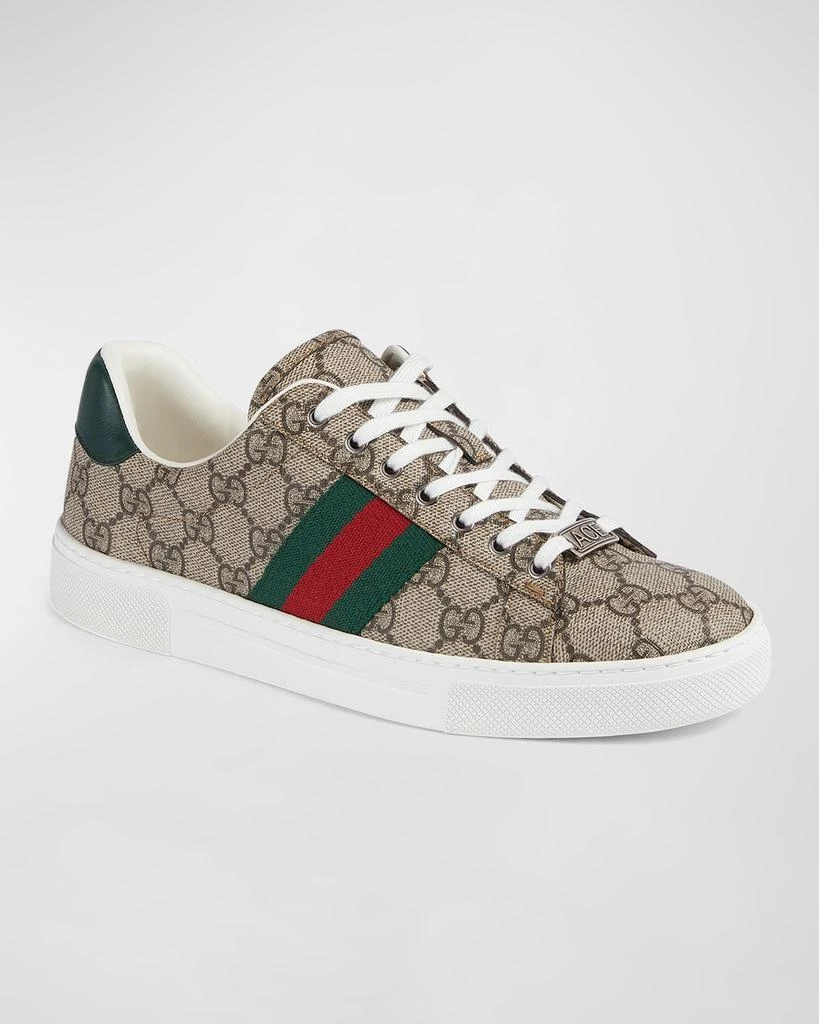 Gucci Ace Monogram Canvas Low-Top Sneakers 2
