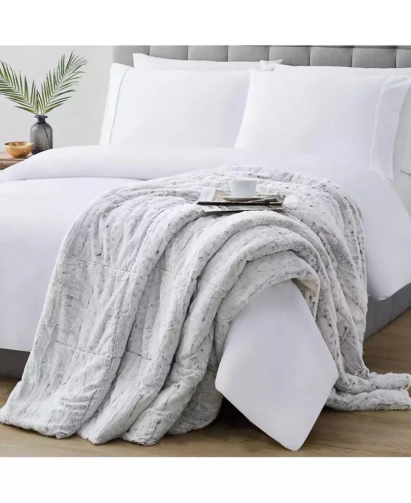 Christian Siriano New York Christian Siriano Snow Leopard Luxury Faux-Fur Throw, 60" x 70" 7