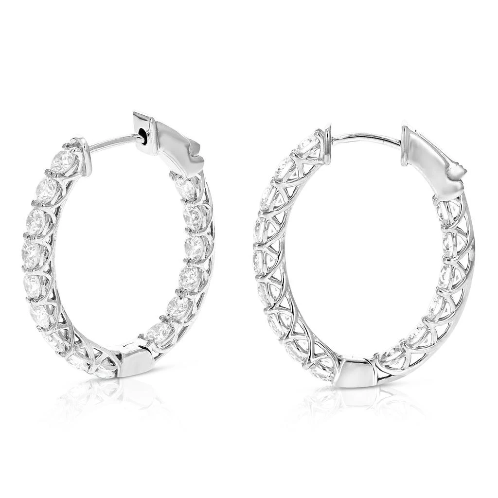 Vir Jewels 3 cttw Lab Grown Diamond Hoops Earrings in 14K Gold With Hidden Post For Women 2