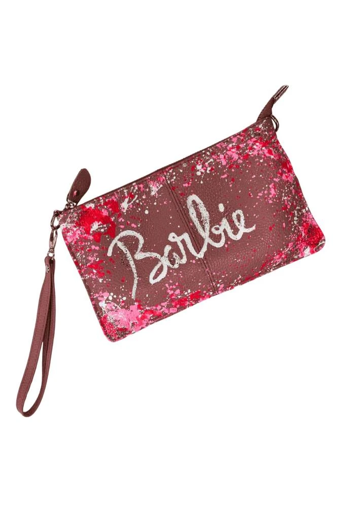 Anca Barbu Women's Barbie Hand Painted Leather Clutch In Pink 1
