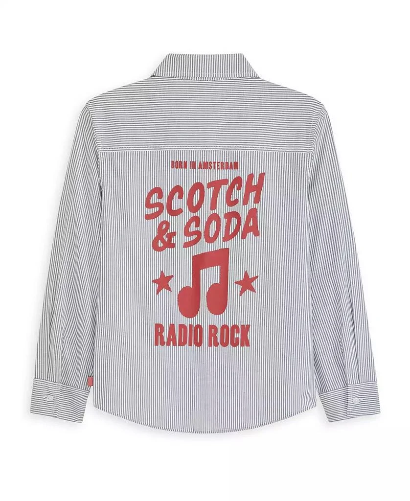 Scotch & Soda Big Boys Graphic Oxford Shirt 4