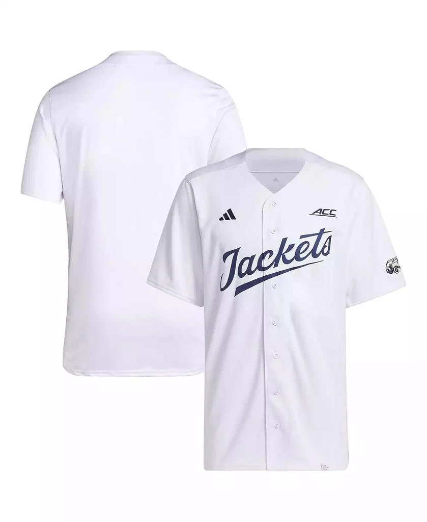 Adidas Men's White Georgia Tech Yellow Jackets Team Baseball Jersey 2