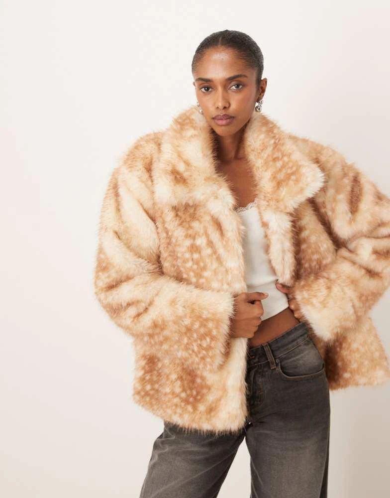 Motel Motel Joji faux fur jacket in beige