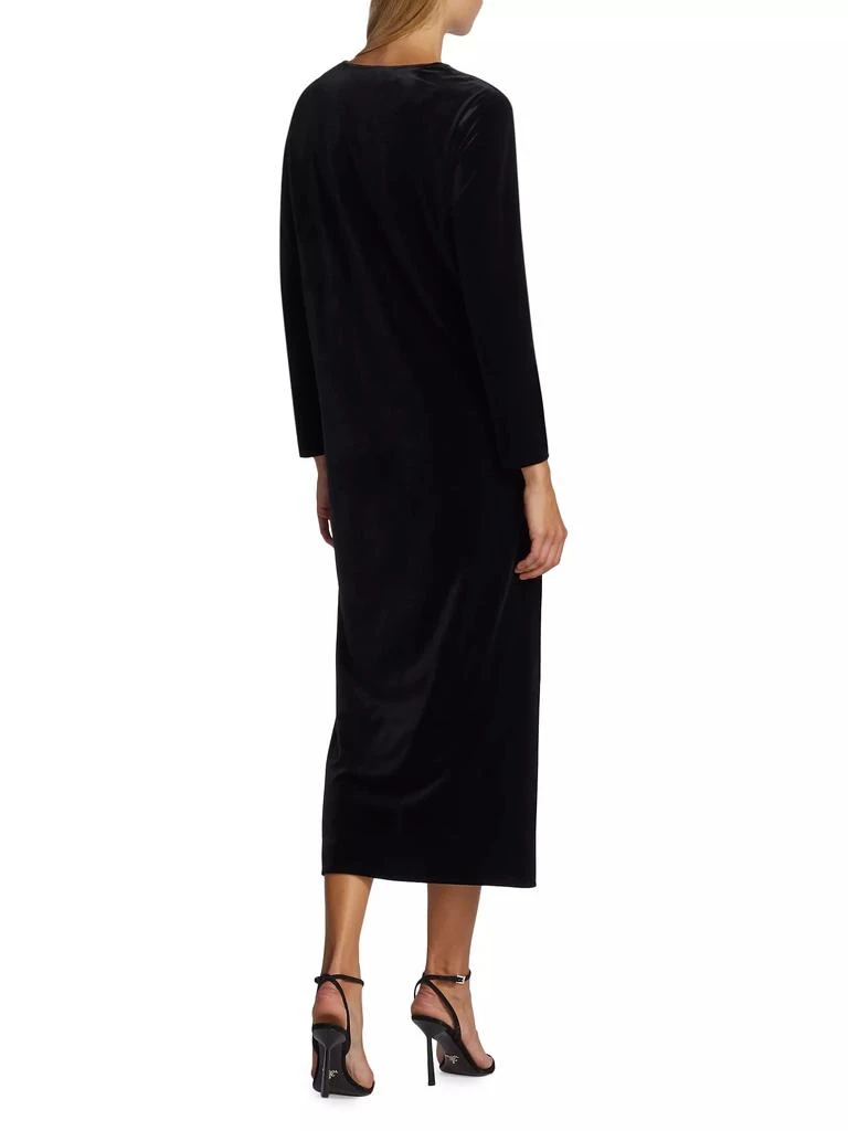 Caroline Rose Stretch Velvet Midi-Dress 5