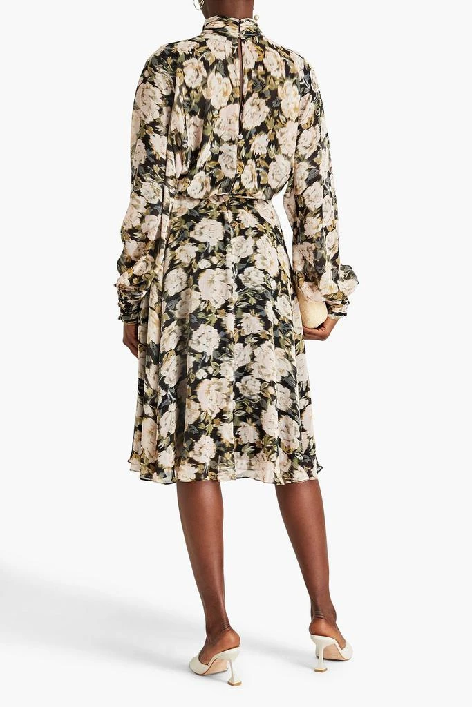 MIKAEL AGHAL Gathered floral-print crepon midi dress 3
