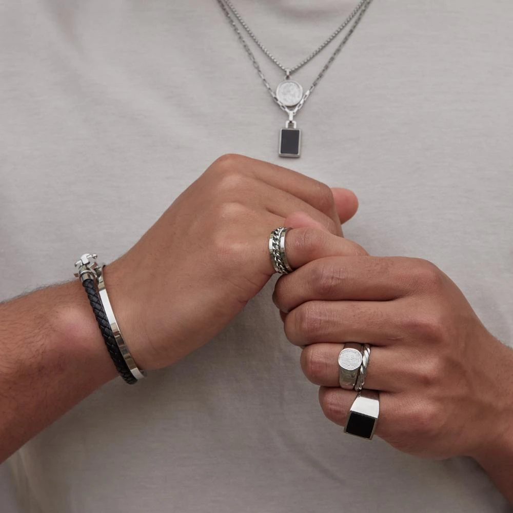 Orelia & Joe Black Onyx Signet Ring 3
