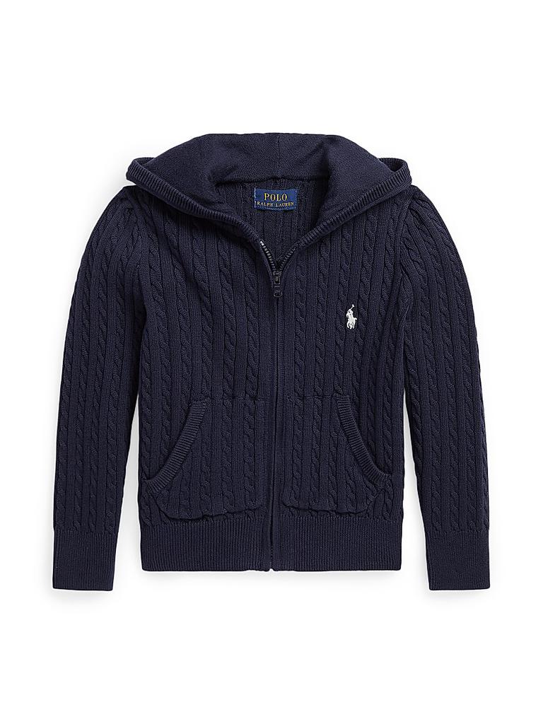 Ralph Lauren Little Girl
s 
Girl
s Hooded Zip-Front Sweater