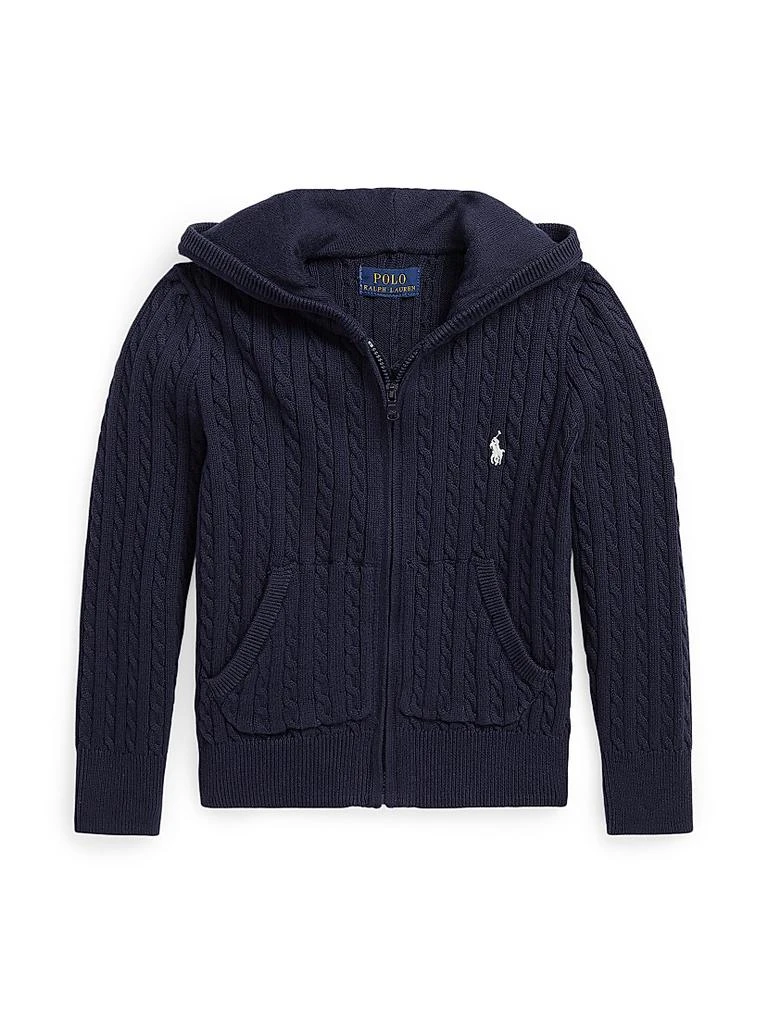 Ralph Lauren Little Girl
s 
Girl
s Hooded Zip-Front Sweater