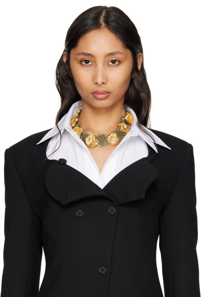 Recto Gold & Brown Ibiza Formica Bold Necklace 2