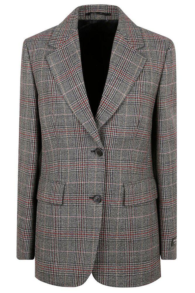 【プラダ・PRADA】Single-breasted houndstooth check jacket Prada Prada Single-Breasted Houndstooth Blazer - Jackets