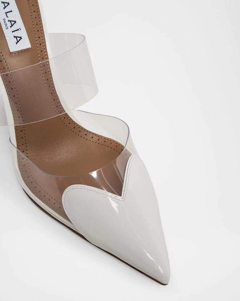 Alaia 90mm Coeur Heart Clear Wedge Mules 5