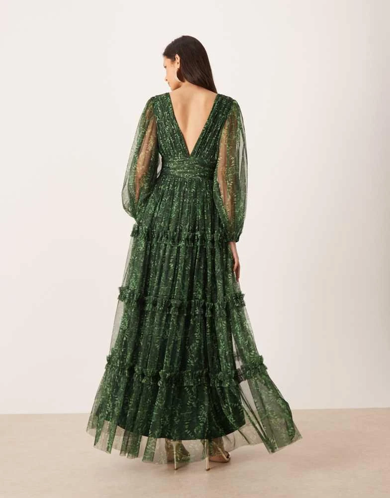 green lace monsteras mini dress O'Neill Women's Cassie Monstera Short Dress in Blue Glass, Size Small